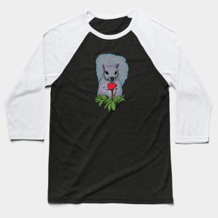 Squirrel with red flower Baseball T-Shirt